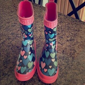 Multicolored girls rain boots (US size 3)